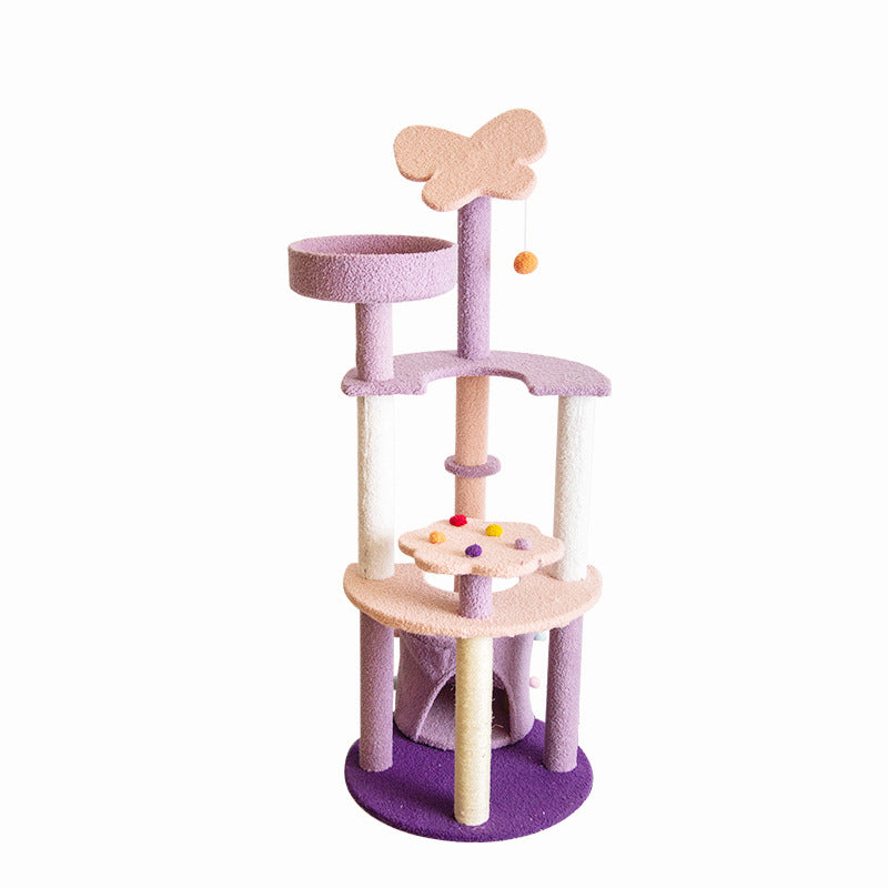 128cm Butterfly Plush Cat Condo Cat Tree