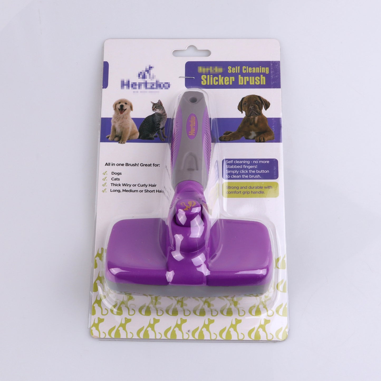 Self-Cleaning Slicker Brush for Dogs Cats Pet Grooming Brush Used