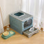 Large Foldable Cat Litter Box with Drawer Enclosed