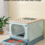 Large Foldable Cat Litter Box with Drawer Enclosed