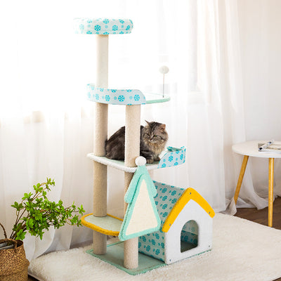 150cm Cat Tree for Large Cats, Colorful Cats Tower Condo