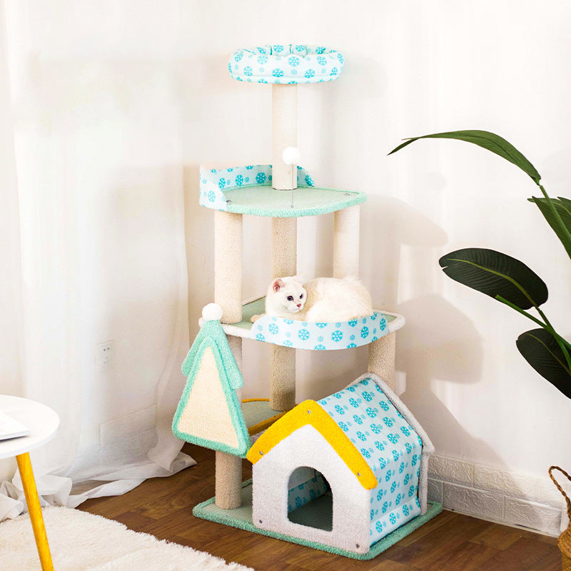 150cm Cat Tree for Large Cats, Colorful Cats Tower Condo