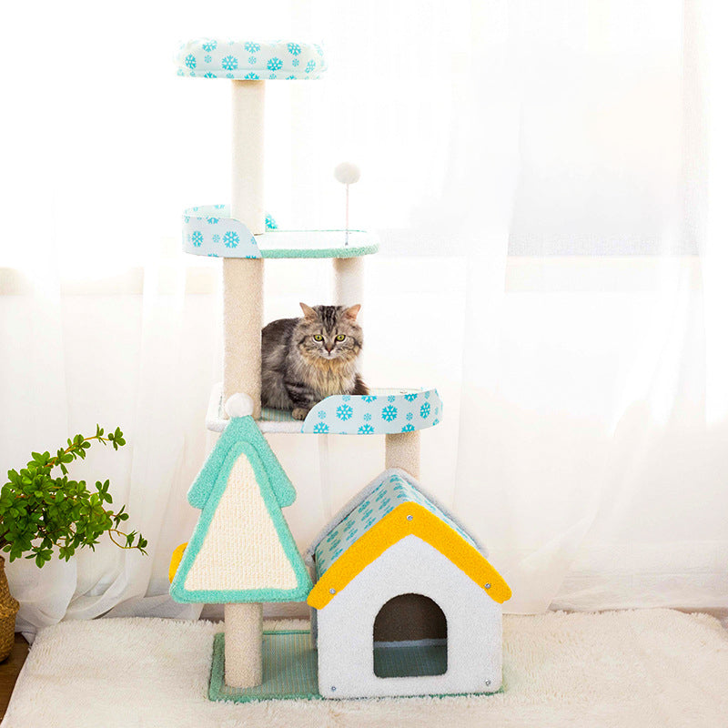 150cm Cat Tree for Large Cats, Colorful Cats Tower Condo