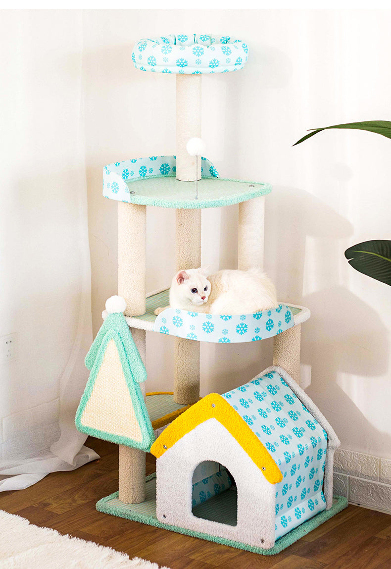 150cm Cat Tree for Large Cats, Colorful Cats Tower Condo