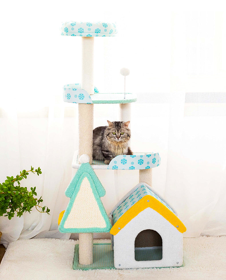 150cm Cat Tree for Large Cats, Colorful Cats Tower Condo