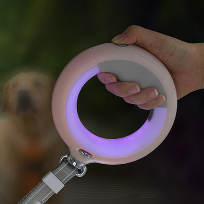 Premium Quality Dog Leash with LED Handle and Flashlight