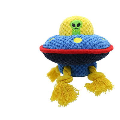 Alien Chew Toy Plush Dog Toy UFO