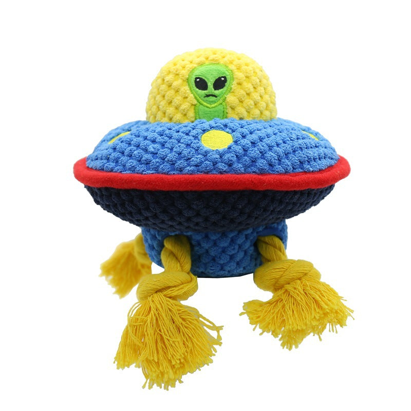 Alien Chew Toy Plush Dog Toy UFO