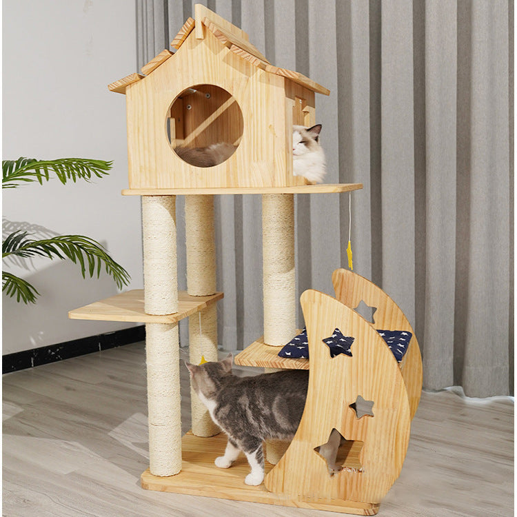 120cm Wooden Cat Tree Post Modern Cat Condo