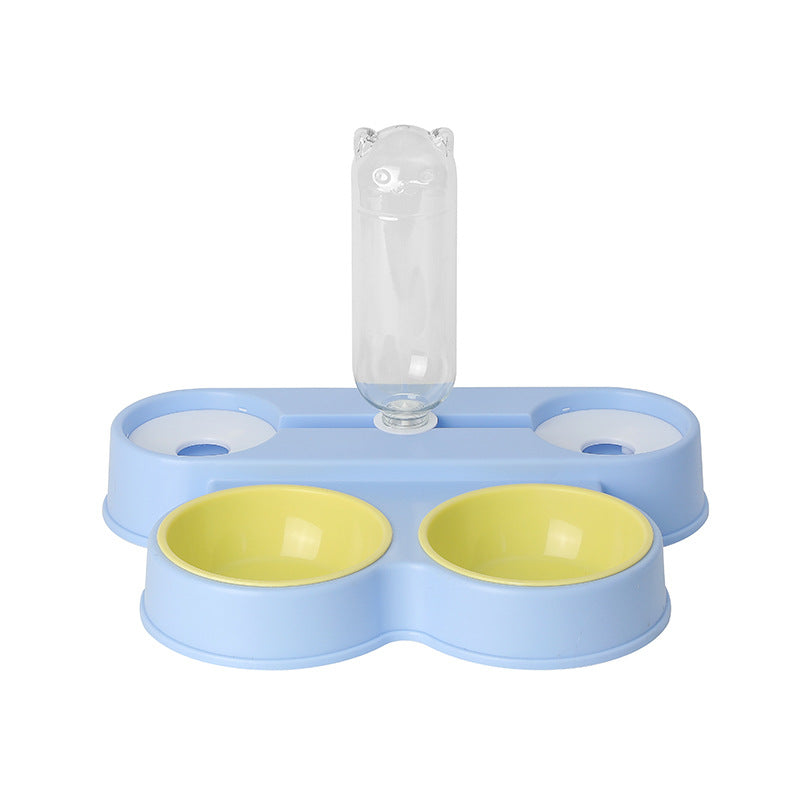 Pet cat Bowl Automatic Feeder Dog cat Food Bowl with Fountain Double Bowl Drinking Rack